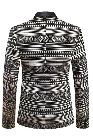 Sort hvid hakket revers Herre Blazer